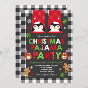 Convite de festas de Natal Pajama Feriado de Pijam