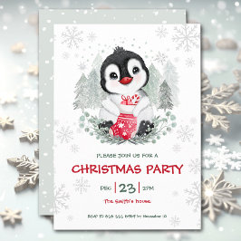 Convite de festas de Natal para a Neve Bonita do P