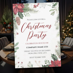 Convite de festas de Natal para Empresas Floral