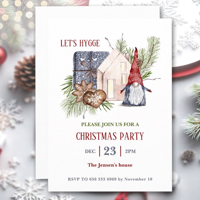 Convite de festas de Natal para Inverno do Nordic  (Nordic Hygge Winter Christmas Party Invitation)