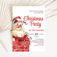 Convite de festas de Natal para Papais noeis Retro