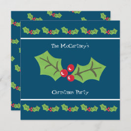 Convite de festas de Natal Personalizado Holly & B