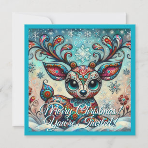 Convite de festas de Natal Personalizado para Rein