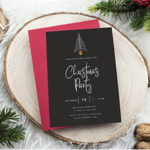 Convite de festas de Natal Preto da Árvore de Nata
