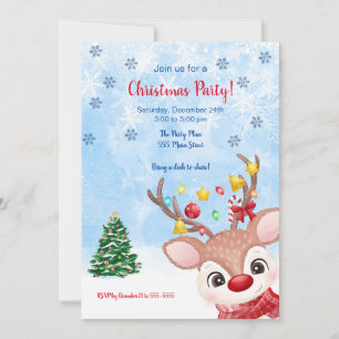 Convite de festas de natal Raindeer
