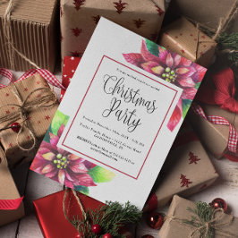 Convite de festas de Natal Red Poinsettia