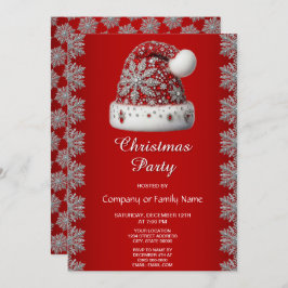 Convite de festas de Natal Red Santa Hat