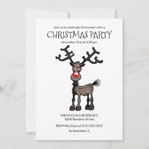 Convite de festas de Natal Rudolphs