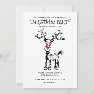 Convite de festas de Natal Rudolphs