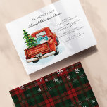 Convite de festas de Natal Russo do Orçamento<br><div class="desc">Convite de festas de Natal Rustic Business com xadrez em flocos de neve com tipografia de script em fundo off-white</div>