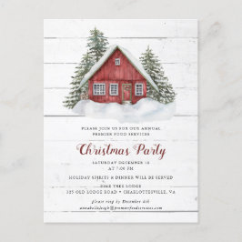 Convite de festas de Natal Rustic Country Cabin