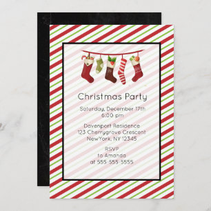 Convite de festas De Natal Vermelho E Verde
