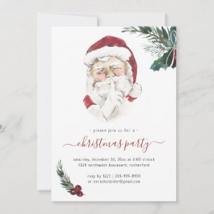 Convite de festas de Natal Vintage Santa Claus