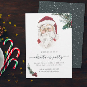 Convite de festas de Natal Vintage Santa Claus