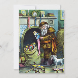 Convite de festas de Natal Vintage Santa Claus Toy