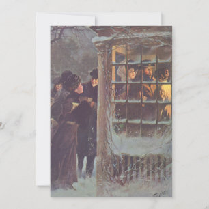 Convite de festas de Natal Vintage Victorian