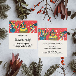 Convite de festas de Natal Vintage Victorian