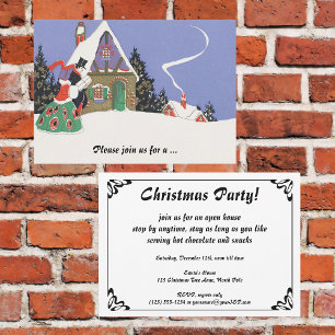Convite de festas de Natal Vintage Victorian