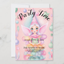 Convite de festas de Natal Whimsical Elf