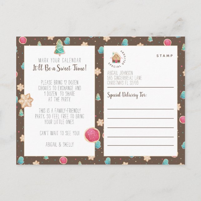 Convite de festas de Orçamento de Troca de Cookies (Verso)