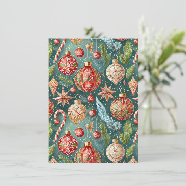 Convite de festas de ornamentos de Feriados (Em pé/Frente)