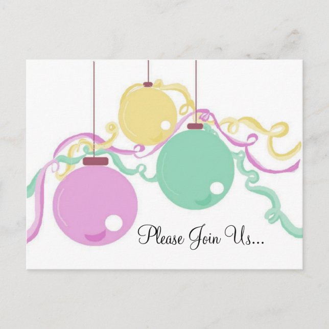 Convite de festas de ornamentos de Feriados (Frente)