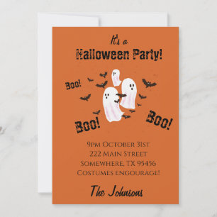 Convite de festas de papel Spooky Ghost Halloween