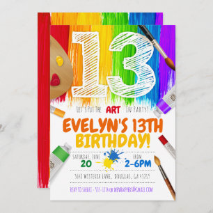 Convite de festas de pintura, Festa de aniversário