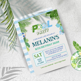 Convite de festas de Piscina - Aniversário Legal