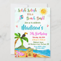 Convite de festas de Piscina de aniversário de pra