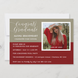 Convite de festas de Piscina de fotos do Formando