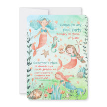 Convite de festas de Piscina de Nadação Sereia