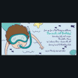 Convite de festas de Piscina de Snorkel Kid<br><div class="desc">Convidem convidados para comemorar o aniversário de uma criança e legal na piscina, na praia ou no lago com este lindo Convite de festas de Snorkel Kid. (FP)() O cartão é fácil de personalizar com seu texto, fonte, cor da fonte, opções de forma de papel e escolha de seis tipos...</div>