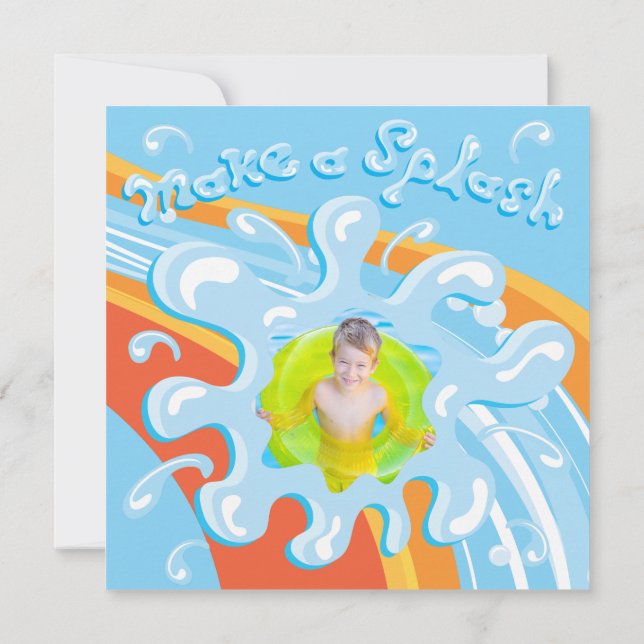 Convite de festas de Piscina do Parque Água (Verso)