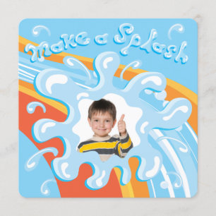 Convite de festas de Piscina do Parque Água