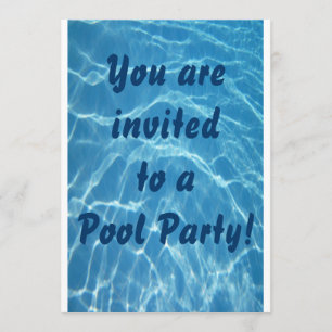 Convite de festas de Piscina (fundo de ondas de á