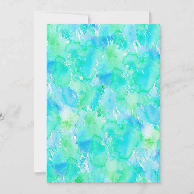 Convite de festas de Piscina Wondrous Watercolor (Frente)