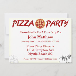 Convite de festas de pizza