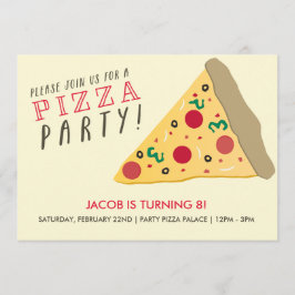 Convite de festas de pizza