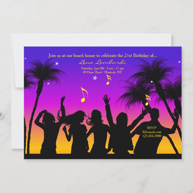 Convite de festas de praia (Frente)