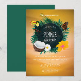 Convite de festas de praia de Natal da Família