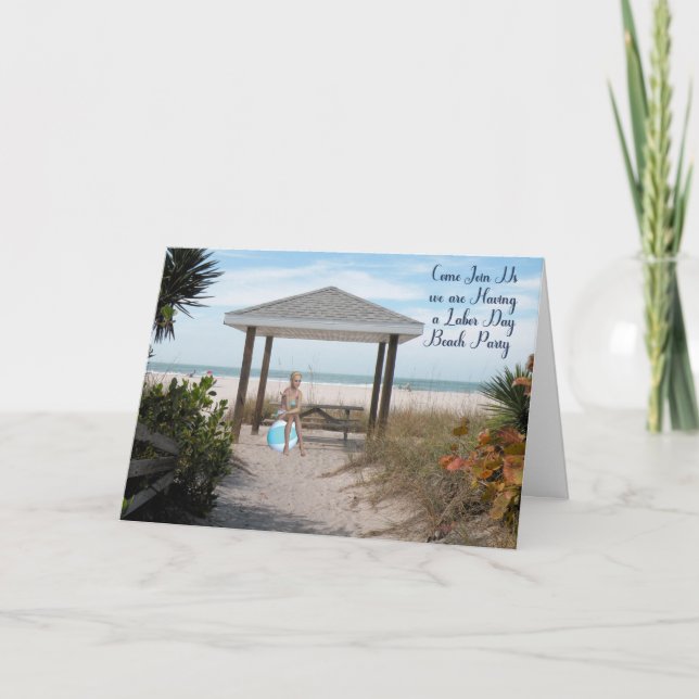Convite de festas de Praia do Dia do Trabalho (Frente)