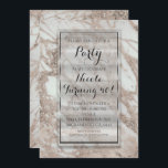 Convite de festas de Prata Dourada Rosa Rosa Glam<br><div class="desc">Convite de festas de Prata Dourada Rosa Rosa Glam Marble</div>