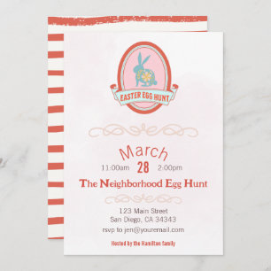 Convite de festas de Primavera de caça de ovos de 