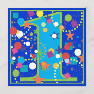 Convite de festas de primeiro aniversario Confetti