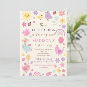 Convite de festas de primeiro aniversario de frang