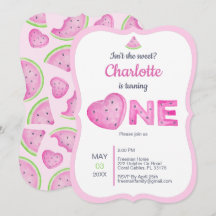 Convite de festas de primeiro aniversario de Melan