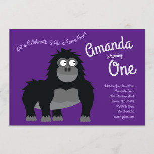 Convite de festas De primeiro aniversario Gorilla