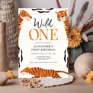 Convite de festas de primeiro aniversario Wild One