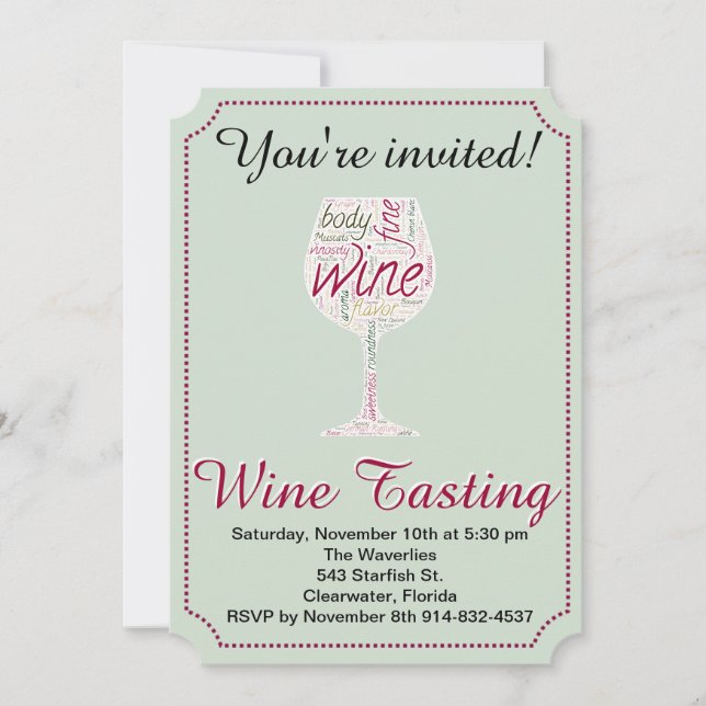 convite de festas de Provando de vinho que você po (Frente)